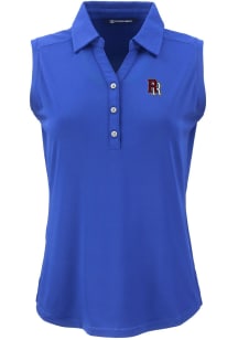 Cutter and Buck Round Rock Express Womens Blue Forge Eco Sleeveless Polo Short Sleeve Polo Shirt