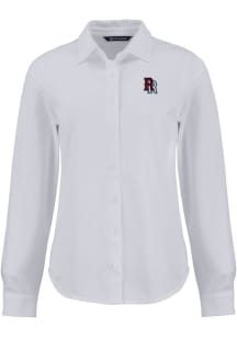 Cutter and Buck Round Rock Express Womens Advantage Soft Pique Long Sleeve White Dress Shirt