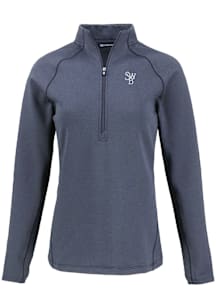 Cutter and Buck Scranton Wilkes Womens Navy Blue Pehastin Qtr Zip