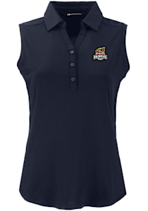 Cutter and Buck Toledo Mud Hens Womens Navy Blue Forge Eco Sleeveless Polo Short Sleeve Polo Shirt