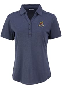 Cutter and Buck Toledo Mud Hens Womens Navy Blue Forge Eco Polo Short Sleeve Polo Shirt