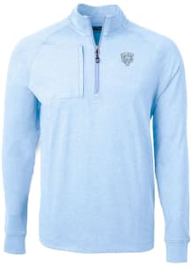 Cutter and Buck Chicago Bears Mens Blue Mono Adapt Eco Long Sleeve Qtr Zip Pullover