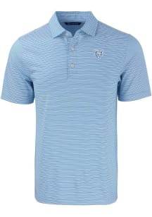 Cutter and Buck Chicago Bears Mens Blue Mono Forge Double Stripe Short Sleeve Polo