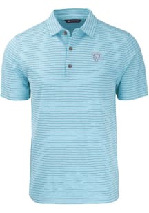 Cutter and Buck Chicago Bears Mens Blue Mono Forge Stripe Short Sleeve Polo