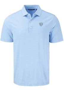 Cutter and Buck Chicago Bears Mens Blue Mono Forge Eco Fine Line Short Sleeve Polo
