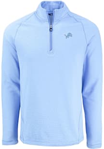 Cutter and Buck Detroit Lions Mens Blue Mono Pehastin Long Sleeve Qtr Zip Pullover