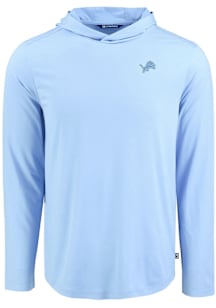 Cutter and Buck Detroit Lions Mens Blue Mono Coastline Eco Long Sleeve Lightweight Hoodie