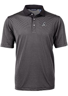 Cutter and Buck Arizona Diamondbacks Black Mono Virtue Eco Pique Micro Stripe Big and Tall Polo