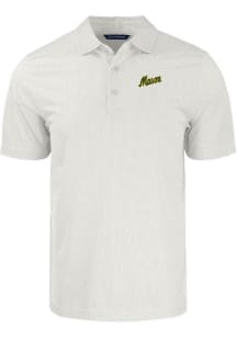 Cutter and Buck George Mason University Mens White Pike Symmetry Short Sleeve Polo
