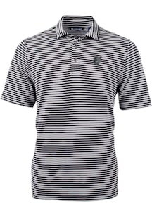 Cutter and Buck Baltimore Orioles Mens Black Mono Virtue Eco Pique Stripe Short Sleeve Polo