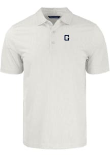 Cutter and Buck Georgetown Hoyas Mens White Pike Symmetry Short Sleeve Polo