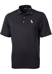 Cutter and Buck Chicago White Sox Black Mono Virtue Eco Pique Big and Tall Polo