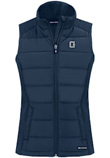 Cutter and Buck Georgetown Hoyas Womens Navy Blue Vault Evoke Vest
