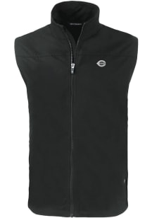 Cutter and Buck Cincinnati Reds Mens Black Mono Charter Sleeveless Jacket