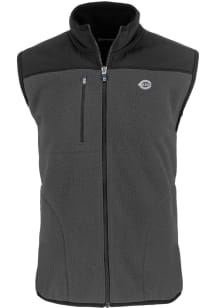 Cutter and Buck Cincinnati Reds Mens Grey Mono Cascade Sherpa Sleeveless Jacket