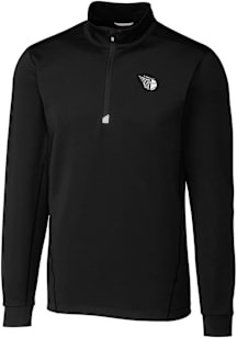 Cutter and Buck Cleveland Guardians Mens Black Mono Traverse Big and Tall Qtr Zip