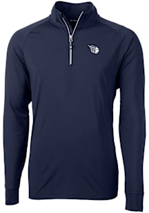 Cutter and Buck Cleveland Guardians Mens Navy Blue Mono Adapt Eco Big and Tall Qtr Zip