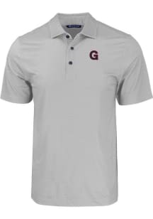 Cutter and Buck Gonzaga Bulldogs Big and Tall Grey Pike Eco Geo Print Big and Tall Golf Shirt