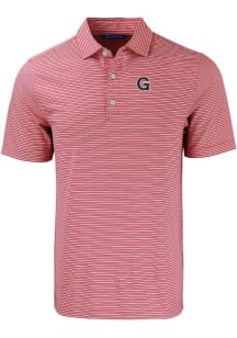 Cutter and Buck Gonzaga Bulldogs Mens Red Forge Double Stripe Short Sleeve Polo