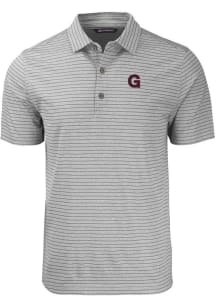 Cutter and Buck Gonzaga Bulldogs Mens Grey Forge Heather Stripe Short Sleeve Polo