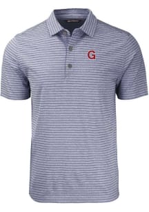 Cutter and Buck Gonzaga Bulldogs Mens Navy Blue Forge Heather Stripe Short Sleeve Polo