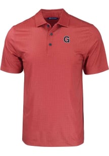 Cutter and Buck Gonzaga Bulldogs Mens Red Pike Eco Geo Print Short Sleeve Polo