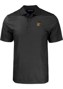 Cutter and Buck Grambling State Tigers Black Vault Pike Eco Geo Print Big and Tall Polo