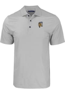 Cutter and Buck Grambling State Tigers Grey Vault Pike Eco Geo Print Big and Tall Polo