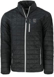 Cutter and Buck Kansas City Royals Mens Black Mono Rainier PrimaLoft Big and Tall Lined Jacket