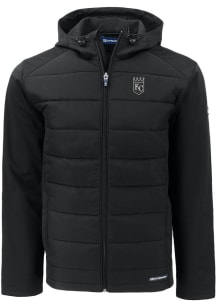 Cutter and Buck Kansas City Royals Mens Black Mono Evoke Hood Big and Tall Lined Jacket