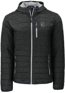 Cutter and Buck Kansas City Royals Mens Black Mono Rainier PrimaLoft Hooded Filled Jacket