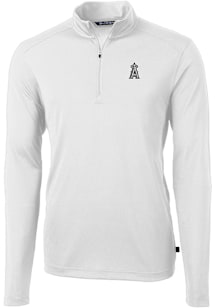 Cutter and Buck Los Angeles Angels Mens White Mono Virtue Eco Pique Big and Tall Qtr Zip