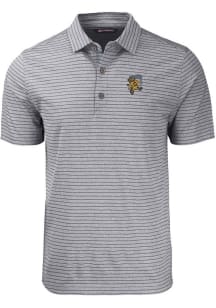Cutter and Buck Grambling State Tigers Mens Black Vault Forge Stripe Short Sleeve Polo