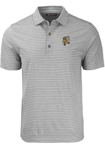 Cutter and Buck Grambling State Tigers Mens Grey Forge Heather Stripe Short Sleeve Polo