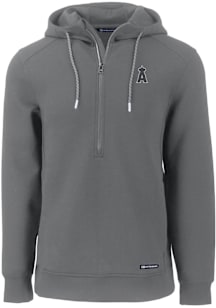Cutter and Buck Los Angeles Angels Mens Grey Mono Roam Long Sleeve Hoodie