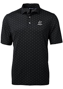 Cutter and Buck Miami Marlins Black Mono Virtue Eco Pique Tile Big and Tall Polo