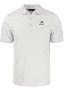Cutter and Buck Miami Marlins White Mono Pike Symmetry Big and Tall Polo