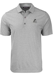 Cutter and Buck Miami Marlins Grey Mono Forge Heather Stripe Big and Tall Polo