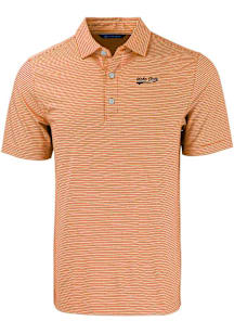 Cutter and Buck Idaho State Bengals Mens Orange Forge Double Stripe Short Sleeve Polo
