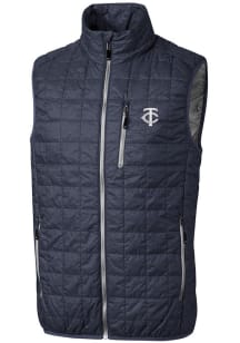 Cutter and Buck Minnesota Twins Big and Tall Grey Mono Rainier PrimaLoft Mens Vest