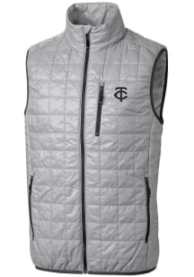 Cutter and Buck Minnesota Twins Mens Grey Mono Rainier PrimaLoft Sleeveless Jacket