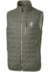 Cutter and Buck Minnesota Twins Mens Green Mono Rainier PrimaLoft Sleeveless Jacket