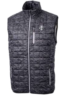 Cutter and Buck Minnesota Twins Mens Black Mono Rainier PrimaLoft Printed Sleeveless Jacket