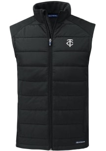 Cutter and Buck Minnesota Twins Mens Black Mono Evoke Sleeveless Jacket
