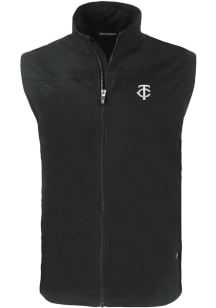 Cutter and Buck Minnesota Twins Mens Black Mono Charter Sleeveless Jacket