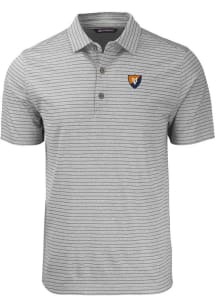 Illinois Fighting Illini Grey Cutter and Buck Forge Heather Stripe Big and Tall Polo