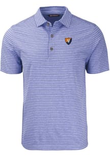 Cutter and Buck Illinois Fighting Illini Mens Blue Forge Heather Stripe Big and Tall Polos Shirt