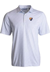 Cutter and Buck Illinois Fighting Illini Mens White Vault Pike Pebble Short Sleeve Polo