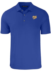 Cutter and Buck Pitt Panthers Blue Vault Forge Eco Stretch Big and Tall Polo