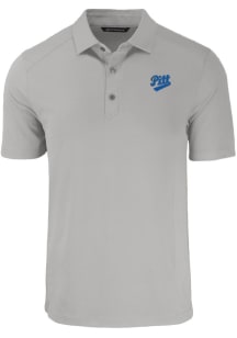 Cutter and Buck Pitt Panthers Mens Grey Vault Forge Recycled Short Sleeve Polo